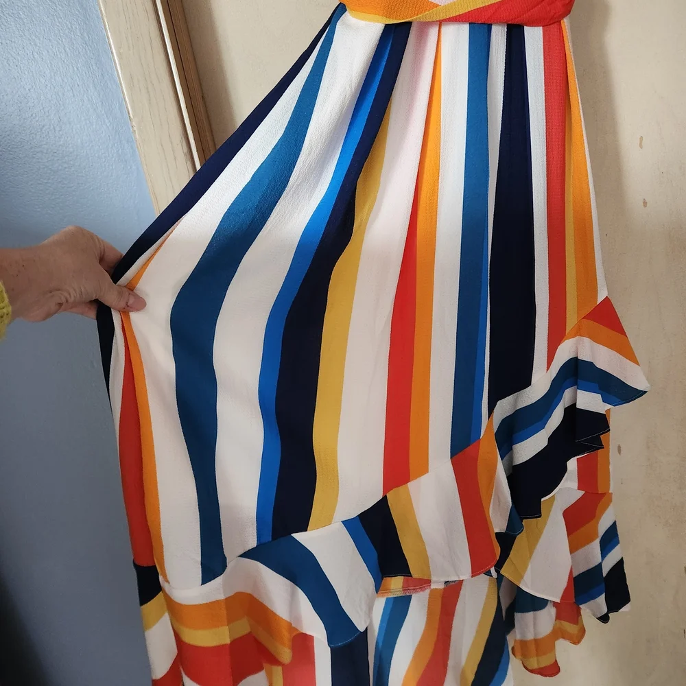 Julia Jordan Colorful Striped High Low Dress - Picture 2 of 7